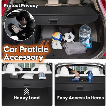 Powerty Retractable Cargo Cover for Toyota RAV4 2019-2025, Carbon Fiber Trunk Cover for RAV4 Privacy Screen Rear Security Shade for RAV4 Accessories
