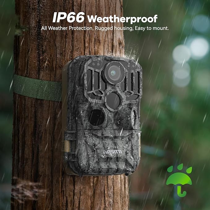 DEATTI 2 Pack Trail Camera 48MP 4K: Game Camera with Night Vision Motion Activated for Wildlife Deer Outdoor 0.1s Trigger Time