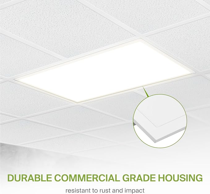 ASD 4 Pack 2x4 LED Flat Panel Light - 25/30/40W UL DLC | 5200LM 3500K 4000K 5000K Selectable Dimmable 2x4 LED Drop Ceiling Light Fixture | 2x4 Drop Ceiling Lights, Commercial Lights for Ceiling