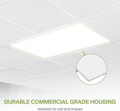 ASD 4 Pack 2x4 LED Flat Panel Light - 25/30/40W UL DLC | 5200LM 3500K 4000K 5000K Selectable Dimmable 2x4 LED Drop Ceiling Light Fixture | 2x4 Drop Ceiling Lights, Commercial Lights for Ceiling