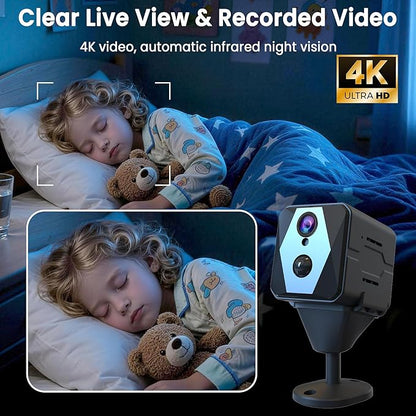 vebiliki Security Camera, 4K WiFi Camera with TF Card, Indoor Security Camera with AI Motion Detection, Auto Night Vision Nanny Cam, Cloud & TF Card Storage, 100-Day Standby Cameras for Home Security