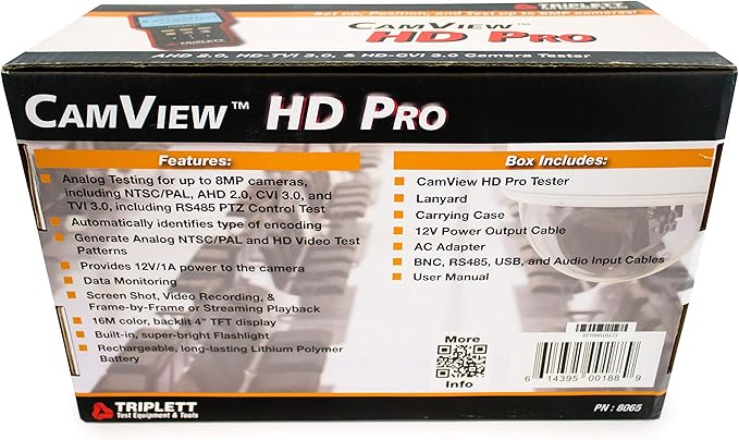 Triplett 8065 CamView HD Pro CCTV Camera Tester - Analog NTSC/PAL, AHD 2.0, HD-TVI 3.0, HD-CVI 3.0