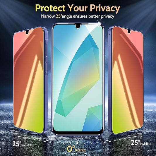 2 Pack for Samsung Galaxy A16 / A17 5G Privacy Screen Protector Glass, Red to Green Gradient, Anti-Spy Anti-Blue Light Anti-Scratch No Bubble Case Friendly Easy Installation