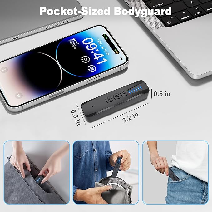 ZHENHAN Hidden Camera Detectors,Anti Spy Detector,Bug Detectors,GPS Tracker Detector,Portable Bug Detector,Hotels,Travel,Home,Office(Black)