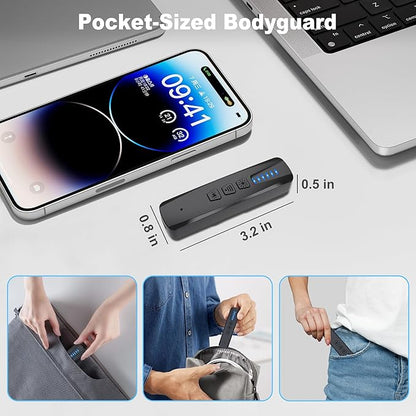 ZHENHAN Hidden Camera Detectors,Anti Spy Detector,Bug Detectors,GPS Tracker Detector,Portable Bug Detector,Hotels,Travel,Home,Office(Black)
