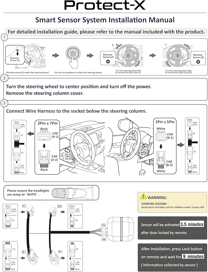 Fits for Corolla Cross 2026 2025 2024 2023, with Valet Mode, Plug & Play Smart Sensor System, Anti-Theft for Wheels, Catalytic Converter, Window Breakage Protection & Power Window Controller