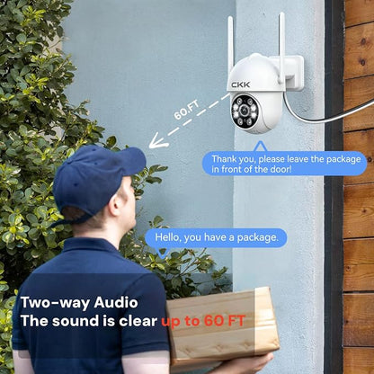 CKK 2K Security Camera Outdoor Corded Power, WiFi Wireless Security Cameras