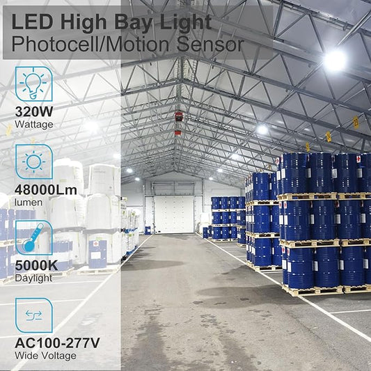Upgrade Smart High Bay LED Shop Light 250W 5000K UFO LED High Bay Lights AC100-277V UFO Lights for 30~55FT Height Warehouse/Shop-1Pack