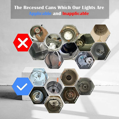 Jolux 24-Pack 5/6" Retrofit LED Recessed Lighting,12W=60W,3000K WarmWhite,800 Lumens,Dimmable Can Lights,Damp Rated,Simple Adjustable Retrofit Downlight Installation,ETL,E26 Base,Bevel Trim