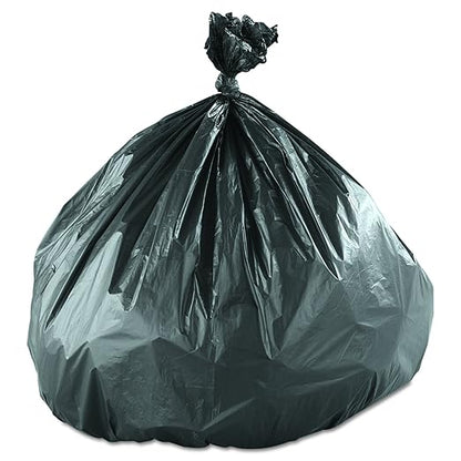 Inteplast Group high-Density interleaved Commercial can Liners, 45 gal, 16 microns, 40" x 48", Black, 25 Bags/roll, 10 Rolls/Carton