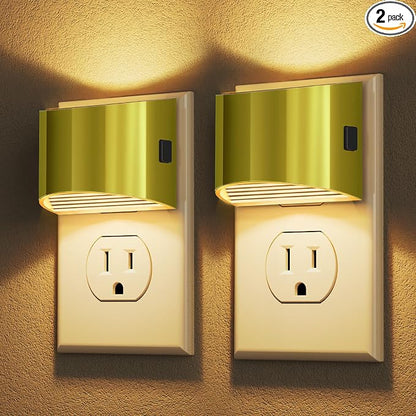 DORESshop Night Light, Night Lights Plug into Wall, Adjustable, 3000K | 3 Level Brightness Adjustable Plug in Night Light, Dusk to Dawn Sensor, Nightlights for Adults, Bedroom, Bathroom, 2 packs