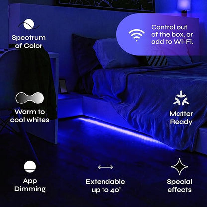 LIFX Everyday Bundle: Smart Light Bulbs (2 Pack) + 20ft Smart Strip Lights, Wi-Fi RGB Smart Bulbs & Light Strip, Tunable White, Matter Compatible, Compatible with Alexa Google Apple Home SmartThings