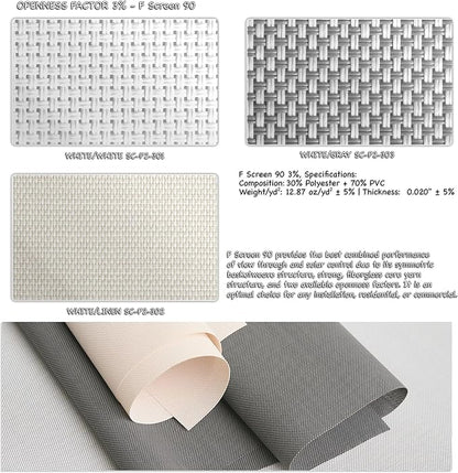 HILADUO Customized Solar Screen Roller Shade Blinds with Remote-Controlled Motorized Operation, Low Visibility, Made in The USA