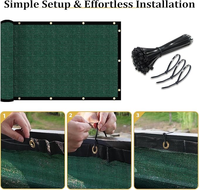 Shade&Beyond 6'x22' Dark Green Privacy Screen Fence Cover 170 GSM Fencing Mesh Fence Panel for Wall Garden Yard Backyard Indoor Outdoor Home Decoration