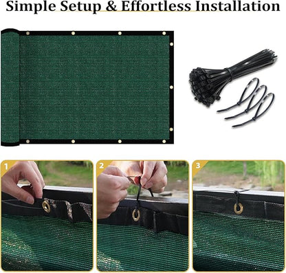 Shade&Beyond 3'x19' Dark Green Privacy Screen Fence Cover 170 GSM Fencing Mesh Fence Panel for Wall Garden Yard Backyard Indoor Outdoor Home Decoration
