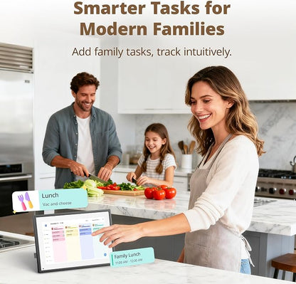 Digital Calendar Touch Screen 10 Inch, Electronic Calendar Chore Chart with 1080P Interactive Touchscreen for Family Monthly/Weekly/Daily Planner, Smart Calendar with Desk Mount - Black
