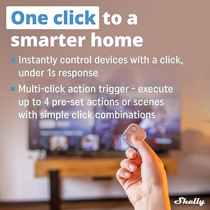 Shelly BLU Button1 White | Bluetooth-Operated Action and Scenes Activation Button | Home Automation | iOS Android App | No Hub Required | Long Battery Life | LED Indication | Buzzer | Broad Range