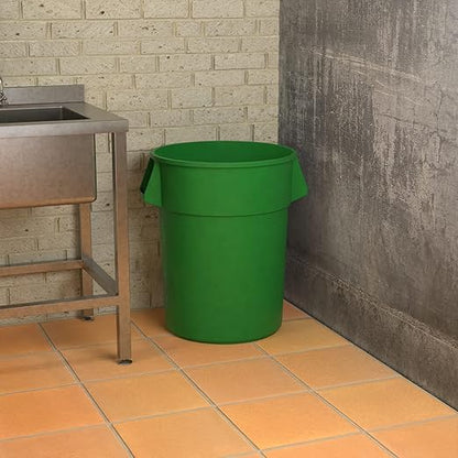 55 Gallon Green Round Commercial Trash Can, Heavy-Duty Food Grade NSF Certified, Perfect for Restaurant, Office, School, Garage, Backyard, Workshop, Warehouse
