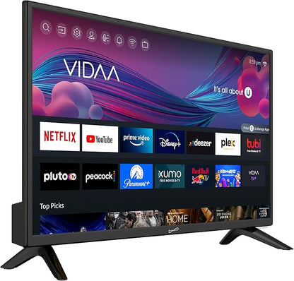 Supersonic SC-2426SDVD 24-inch LED Smart HDTV w/DVD Player, ATSC & NTSC System, 3X HDMI, 1080p, WiFi, USB, Multi Language OSD, AC/DC Compatible for Home, Kitchen, or RV Camper, DC Car Cord Included