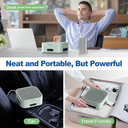 Air Purifiers for Home 600 Sq.Ft, TDBYWAE H13 True HEPA Air Purifier with USB Cable for Pets Dust Dander Pollen Odor Smoke, Small Portable Air Purifier for Bedroom Office Desktop Car RV (Green)
