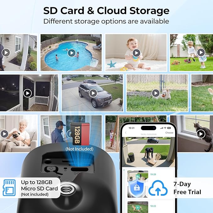 Security Cameras Wireless Outdoor 2K Solar Powered WiFi Cameras for Home Security,AI Motion Detection,Siren Alarm,Spotlight Color Night Vision,2-Way Audio,SD/Cloud Storage