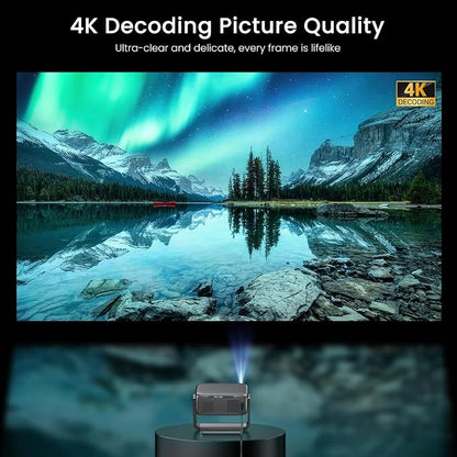 HAPPRUN 2000 ANSI Google TV Built-in Outdoor Video Projector with WiFi 6 and Bluetooth 5.2, Smart Projector, 4K Decoding, Auto Focus, Dolby Sound, Built-in Speakers, Home Theater Projector with Apps