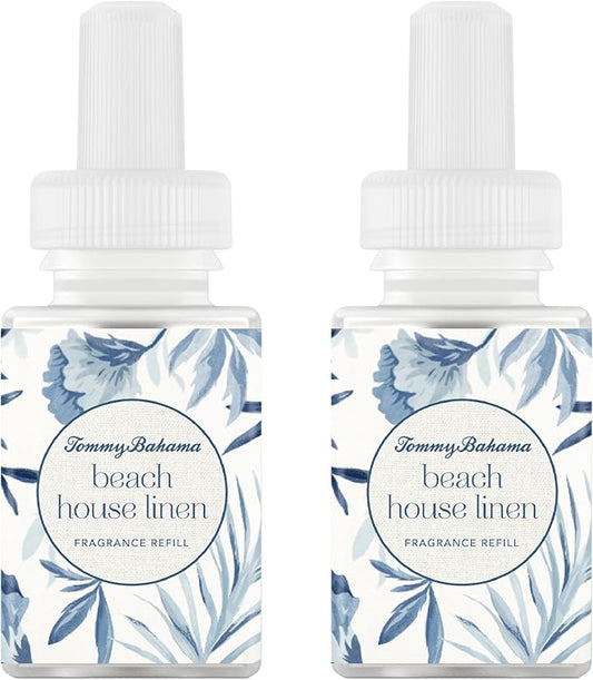 Pura & Tommy Bahama Home Scent Refill - Smart Home Air Diffuser - Premium Fragrance in Every Refill - Household Essential - Diffuser Fragrance - 2 Pack, Beach House Linen