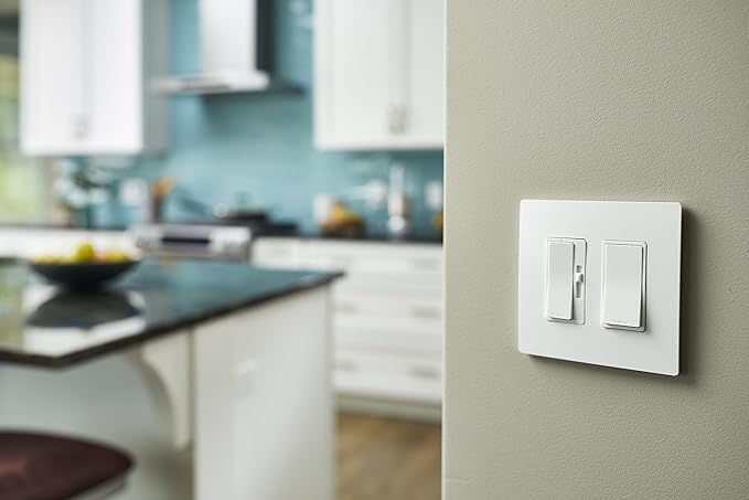 Legrand Radiant 1.6A Preset 3-Speed Decorator Rocker Ceiling Fan Control Switch with Locator Light, Single Pole/3-Way, RHDH163PWCCV6, White, 1 Count