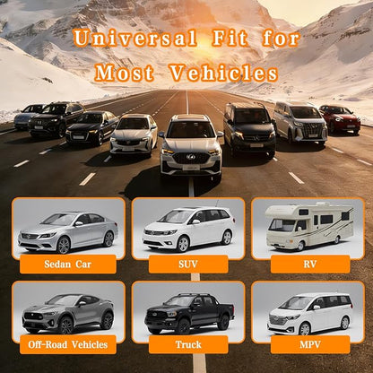 Tire Pressure Monitoring System with Magsafe Car Mount, Solar and USB Charger Tire Pressure Monitor with 4 External Sensors & 6 Alarm Modes, Real-time Wireless TPMS for Car Sedan SUV Pickup