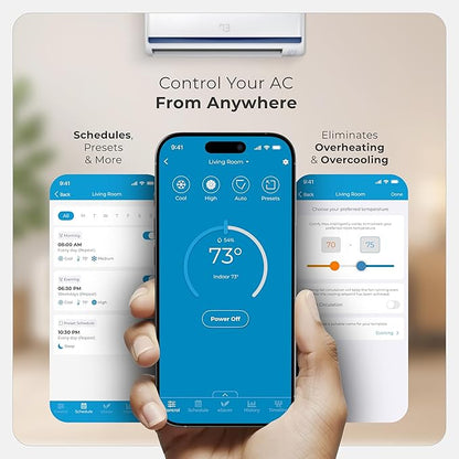 Breez Max Smart WiFi Thermostat for Mini-Split, Window, Portable AC (White)