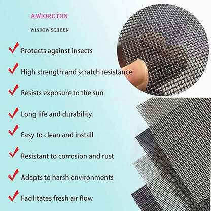 Stainless Steel Mesh Screen, 4 Pack 12 Mesh Hard 304 PVC Coated Stainless Steel Wire Screen for Vent, Cage, Cabinets, Security Guard, Garden (30 X 21CM)