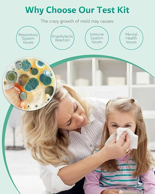 Mold Test Kit for Home, 8 Detection Tests for HVAC, Surfaces & Indoor Air | DIY Black Mold Detector, Free Lab Results Included, Step-by-Step ID Guide, Indoor Air Quality Test for Walls & Vents