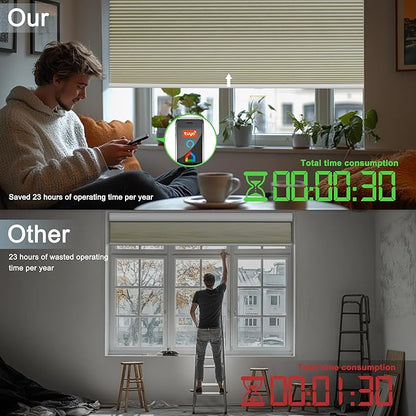 BERISSA Motorized Cellular Shades, Blackout Smart Honeycomb Blinds with Remote Control & Hub, Custom Room Darkening Automatic Cellular Window Blinds for Home Office, Living Room, Door,Beige