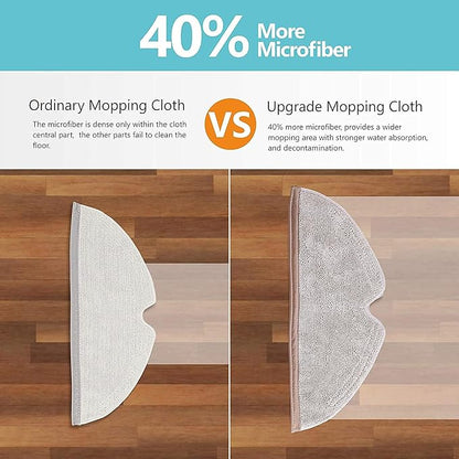 Replacement Spare Microfiber Mop Cloth Pad Compatible with Roborock Q7 Q8 S5 Max, Q5 Pro, E4, E5, S5, S6, S6 Pure MaxV, Q5, Q5 Pro+, Q7 and Q8 Max+ Vacuum Robots 8 Pcs Refill Kit