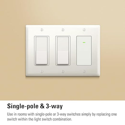 Eve Light Switch (Matter) 2-Pack – Smart Wall Switch for Apple Home, Alexa, Google Home, SmartThings; for Single-Pole & 3-Way switches; Thread, Requires Thread Router & Neutral Wire; UL-Certified