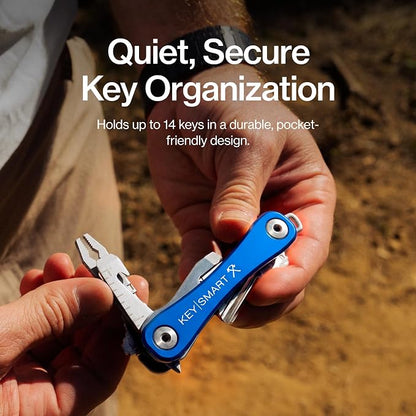 KeySmart Rugged Keychain Multitool Key Holder, Up to 14 Keys | Key Organizer for EDC. Expandable, Durable Build, Reduces Key Chain Bulk & Jingle, Pocket Clip & Bottle Opener Included