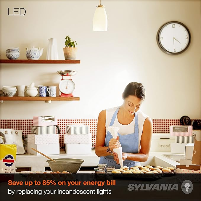 Sylvania LED A19 Light Bulb, 60W Equivalent, Efficient 9W, CEC Compliant, 10 Year, Non-Dimmable, 2700K, 800 Lumens, 90 CRI, Soft White (41372) (Pack of 1, 24 Count Total)