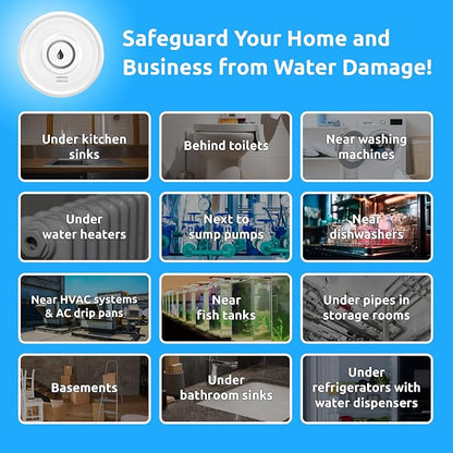 Drip Defender Pro Water Sensor WiFi Water Leak Detector for Home 100dB