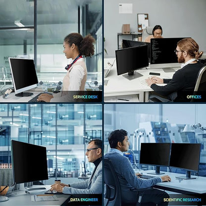 Peslv [2 Pack] 25 Inch Privacy Screen for Computer Monitor 16:9 Aspect Ratio, Eye Protection Anti Blue Light Glare Shield, 25inch Removable Black Blackout Anti Spy Desktop Security Private Filter