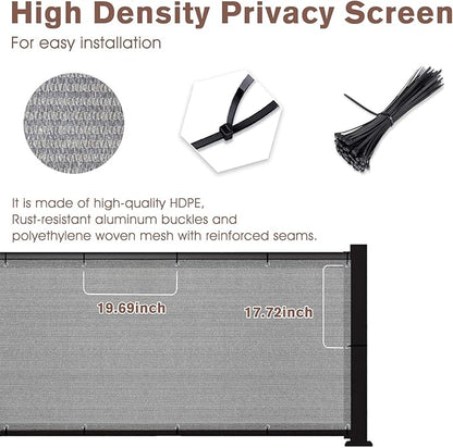 SUNNY GUARD 3'x16' Brown Grey Balcony Deck Privacy Screen Fence, Apartments Railing, Heavy Duty Wind Block Screen for Outdoor,Backyard,Patio,Porch Privacy（We Make Custom Sizes）