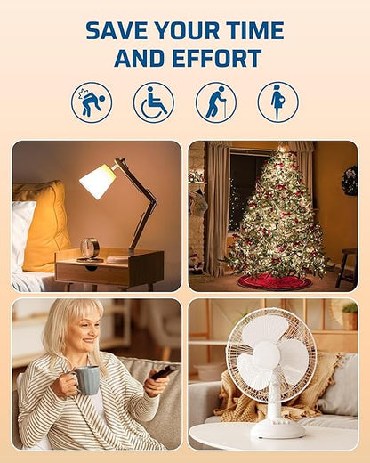 DEWENWILS Wireless Control Outlet for Christmas Decor, Programmable and Expandable Electrical Switch, 100FT Range, 125V/15A/1875W Light Switch, 2 Remote and 5 Outlets