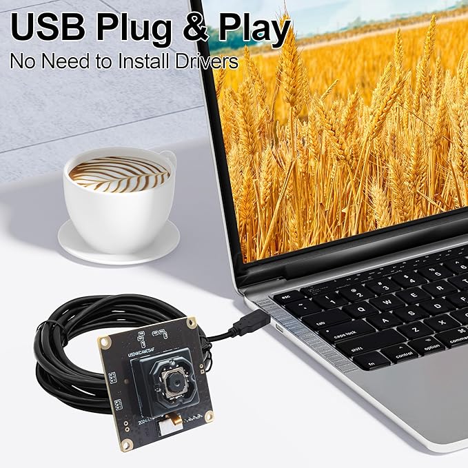 MMlove Ultra HD 4K Auto Focus Anti-Shake USB Camera Module 11MP 30fps 90° No Distortion Lens High Speed Lightburn Camera IMX258 Industrial Security Webcam for PC/Laptop/Raspberry Pi