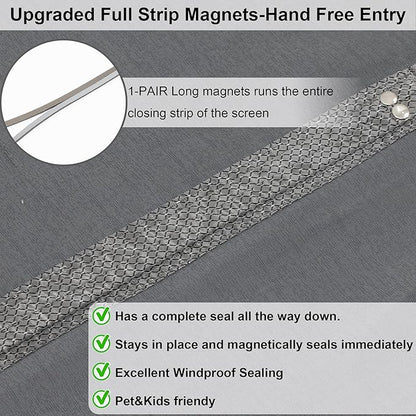 Magnetic Thermal Insulated Door Curtain,Thicker Layered Fabric&Full Strip Magnets,Temporary Doorway Cover Curtains, Self-Closing Privacy Magnetic Screen Door,Door Window Insulation kit for Winter