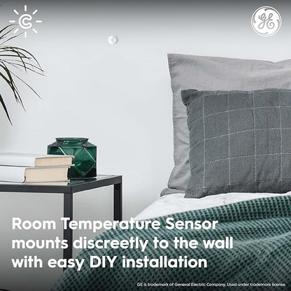 GE Cync Smart Temperature Sensor, Works with Cync Smart Thermostat (Required and Sold Separately) to Reduce Hot and Cold Spots, Easy Mounting and DIY Installation, White