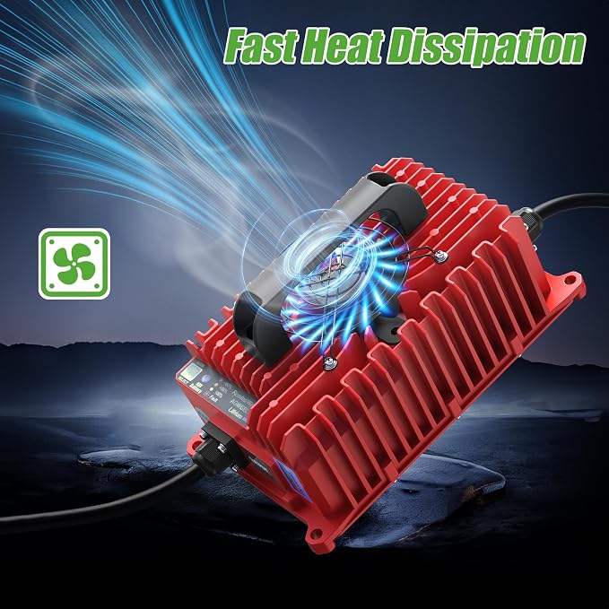 10L0L 18 AMP 36 Volt Golf Cart Battery Charger Compatible with EZGO TXT D Style Plug Portable Golf Cart Charger IP67 for Lead Acid Lithium AGM/Gel Battery