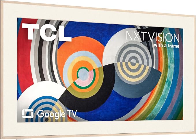 TCL 75 Inch Class NXTVISION Series Picture Frame Art TV | 75A300W, Latest Model | QLED 4K HDR Smart Google TV | 120HZ Dolby Atmos Audio | Alexa Google Apple Streaming Television | Easy Install