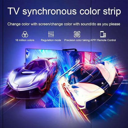 Llumtang TV Backlight for 65-70 inch TVs | Color-Sync Technology | Multi-Color LED RGBMC Lights | Wi-Fi | App Controlled | AI Sync Sensor | Immersive Viewing Experience | Ambient Light