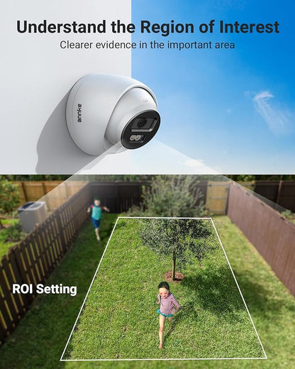 ANNKE 3K PoE Security Camera, Spotlight Color Night Vision for Surveillance, AI Human & Vehicle Detection, H.265+, IP67 Waterproof, Built-in mic & 512GB Micro SD Card Slot