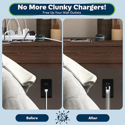 TOPGREENER 2-Port USB Outlet, Type C USB Wall Charger Outlet, Black,6 Pack | 4.2A USB Receptacle with Type A&C USB Ports, 15 Amp TR Receptacle Plug, Wall Plate Included, Electrical USB Socket, UL Listed