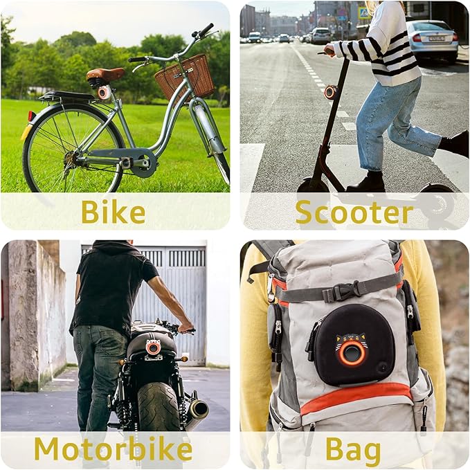 NineLeaf Bicycle Tail Light Rechargeable,Bike Tail Light with Alarm and Remote,Bike Alarms for Ebikes,IP65,113dB Alarms, Level 7 Sensitivity, Auto ON/Off Bike Tail Light with Smart Brake Lights